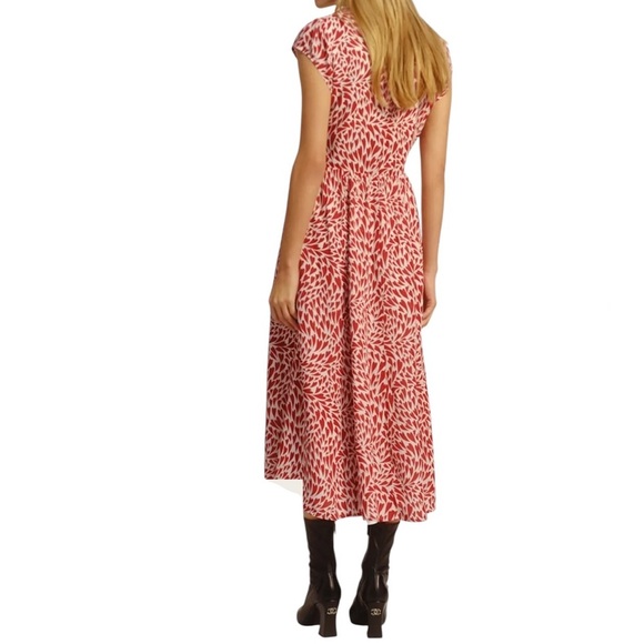Reformation Alisa Heart Love Red and White Sundress with Flutter Sleeves NWT - Picture 2 of 16